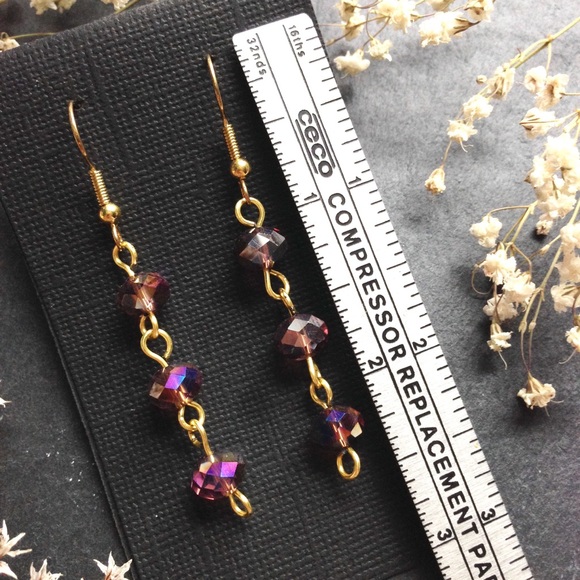 Iridescent Crystal Earrings - Picture 3 of 4